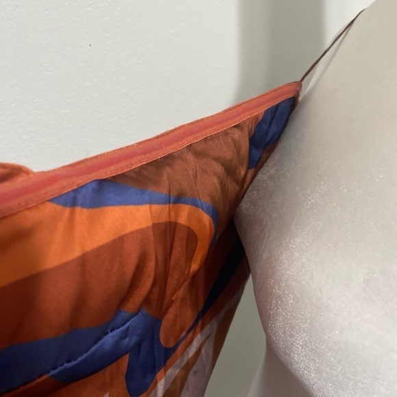 Papaya women's large scarf style crop top w/ geometric design EUC tie back - Picture 4 of 12